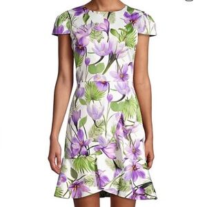 Alice and Olivia Kirby cap sleeve floral dress